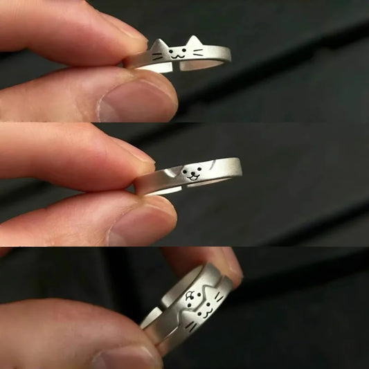 2025 Valentine's Day Rings Cat Dog Animal Adjustable Ring Jewelry Delicate and Stylish Couple Rings for Women Adornment Gifts