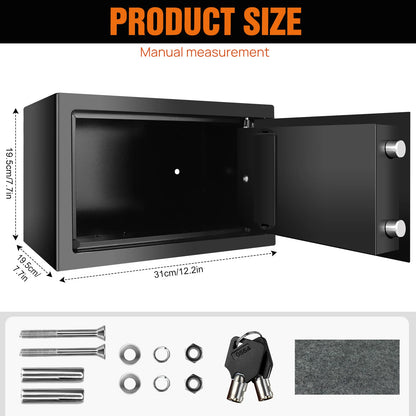 4.6L/8.5L/16L Safes for Home+ 2 Manual Override Keys,Security Safe Cash Box with Double Digital Keypad&Safety Key Lock Cabinet