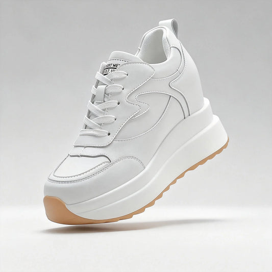 Fujin 10cm 4 inch Platform Wedge Sneakers Chunky Shoes Genuine Leather for Women Summer Shoes Autumn Walking Sneakers Fashion