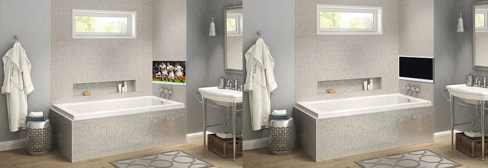 Souria 22 inches Smart Magic Mirror Waterproof TV for Bathroom Hotel DTV Tuner WiFi Bluetooth Built-in Apps Store ATSC DVB-T T2