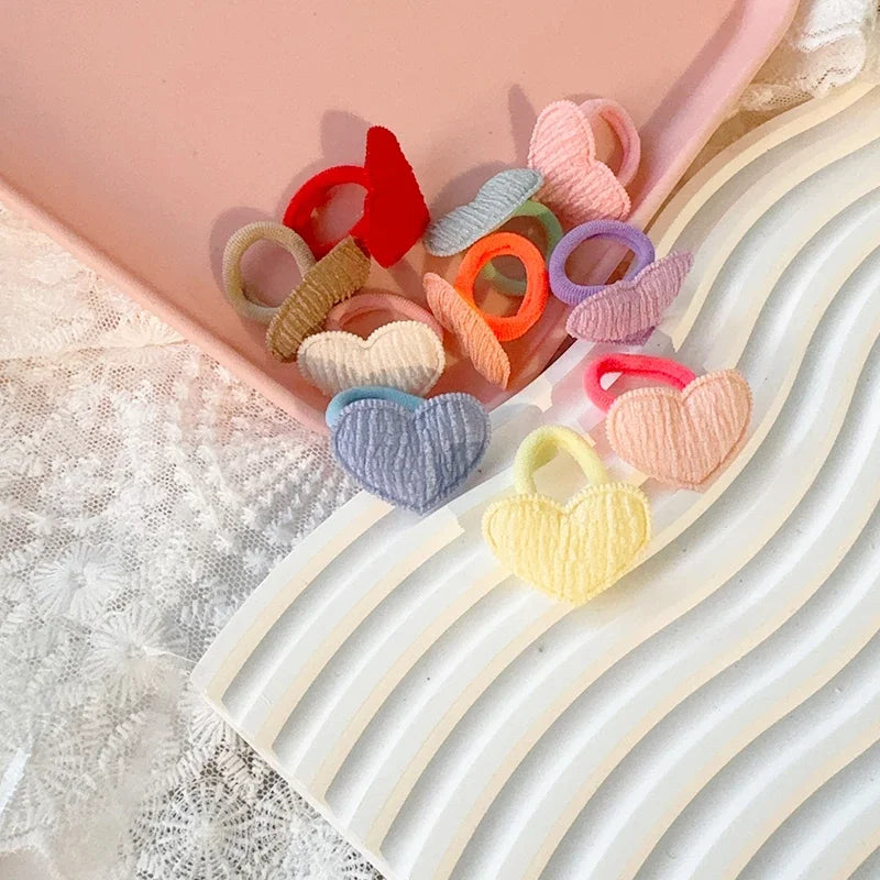 Lot de 10 élastiques à cheveux rouges pour filles, motif couronne et papillon, pour le Nouvel An. Sans danger pour les cheveux. Cordon en caoutchouc pour queue de cheval.