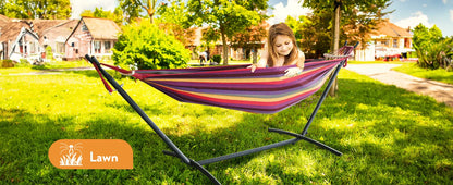 Hamac Gyroor avec support réglable - Lit hamac élégant avec sac de rangement, capacité de 272 kg