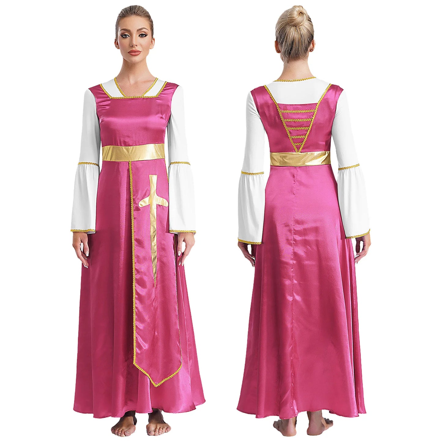Women Robe Praise Lyrical Dance Dress Church Choir Worship Liturgical Performance Costume Sleeveless Tunic Gown Dancewear Clothe