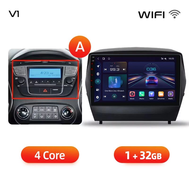 Junsun Android Wireless CarPlay Auto Car Radio For Hyundai Tucson 2 ix35 2009-2015 Car Intelligent Systems DSP SWC RDS GPS FM BT