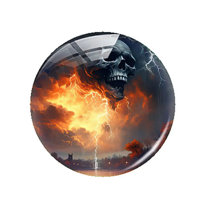 Breloques cabochons en verre à dos plat, style gothique sombre, tête de mort et fleur, pour la création de bijoux DIY. Démonstration de camée à dos plat pour la fabrication de bijoux DIY.