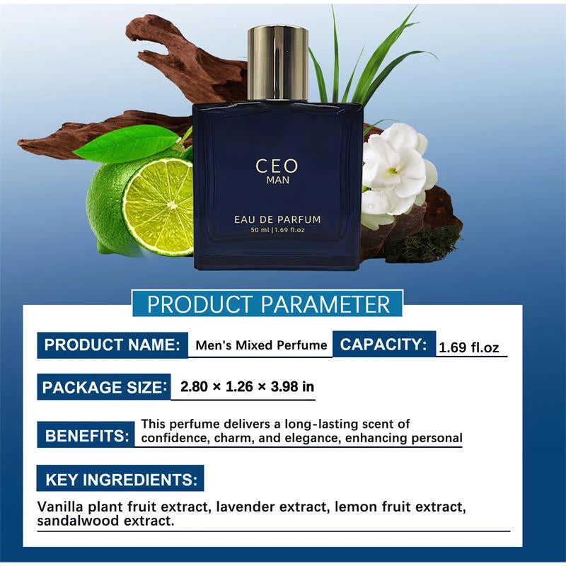 Classic High-end Men's Perfume  Men's Lasting Scent Couples Date Eau De Parfum Exudes Captivating Charm Fresh Sandalwood Vanilla