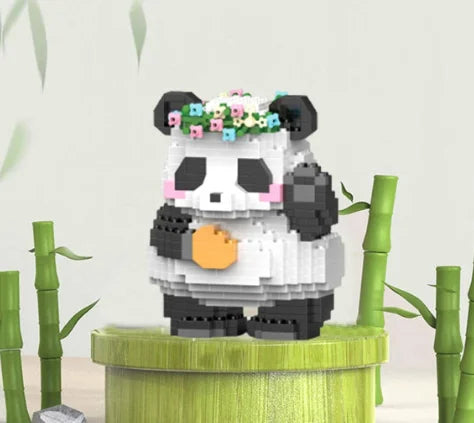 Blocs de construction Panda mignon et miniature à assembler soi-même, style chinois, jouet éducatif pour enfants.