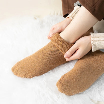 1 Pair Solid Color Wool Socks Men's Sock Women Socks Against Super Thicker Winter Socks High Quality Cold Snow Sock Merino Socks