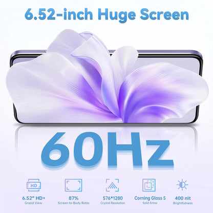 Smartphone Android 4G OUKITEL C57S - 14 Go - 8 Go (2 + 6) RAM / 64 Go ROM - Écran 6,52" - Appareil photo 13 MP - Batterie 4300 mAh - Téléphone abordable - Double SIM