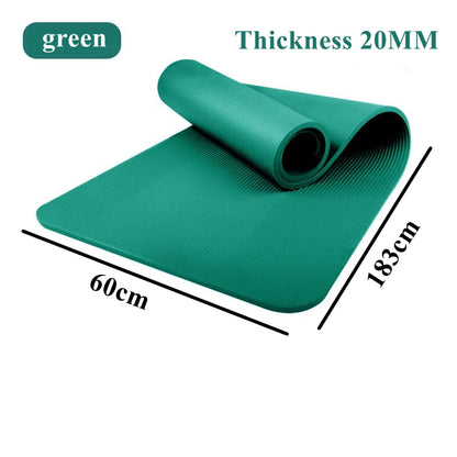 Tapis de yoga épais 183 x 60 cm, antidérapant, en mousse de 20 mm pour un confort optimal, idéal pour le yoga, le Pilates et la gymnastique.