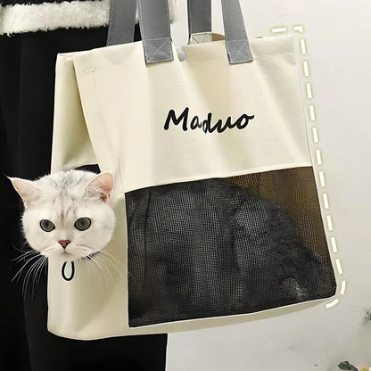 Pet carrying backpack breathable and lightweight diagonally spanning dog backpackcat bag outdoor handbag portablesingle shoulder