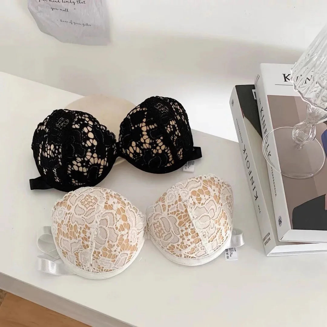 Strapless Lace Bras for Women Sexy Lingerie Backless Invisible Wireless Bralette 1/2 Cup Push Up Underwear Girls Backless Bras
