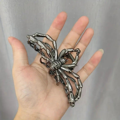 1pc Spider Hair Clip Black Spider Claw Clip Large Metal Hair Claw Clips For Women Halloween Hair Accessories Hair Jaw Clips Nons