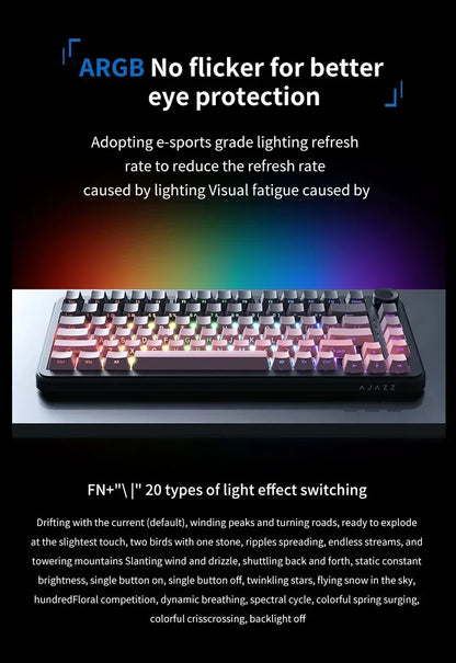 New Ajazz Ak820 Max Ultra/MAX Magnetic Switch Mechanical Keyboard 8k 128khz 0.01mm Rgb Customized Wired Gaming Keybaord E-Sports
