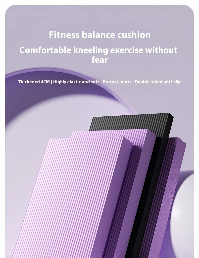 Tapis de yoga épais pour entraînement à domicile, tapis de gymnastique équilibré, accessoires de Pilates, roue abdominale antidérapante, coussin de gym pour les genoux.