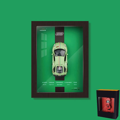 1:32 3D Photo Frame Wall Hanging Paintings Alloy Metal Diecast Model Car Home Trend Toy Decorations Display Valentine's Day Gift