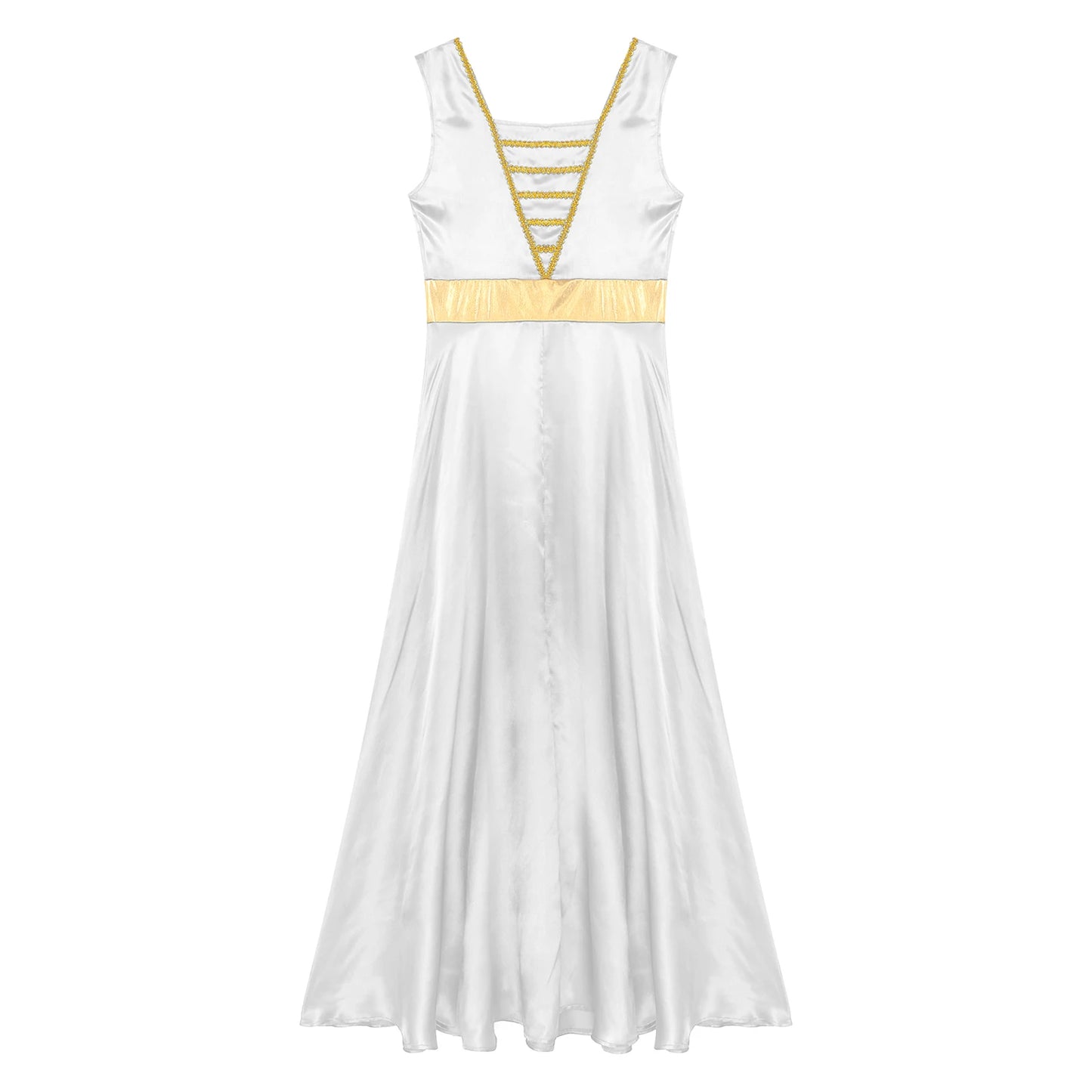 Women Robe Praise Lyrical Dance Dress Church Choir Worship Liturgical Performance Costume Sleeveless Tunic Gown Dancewear Clothe