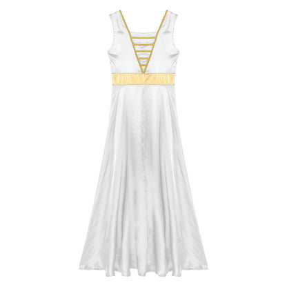 Women Robe Praise Lyrical Dance Dress Church Choir Worship Liturgical Performance Costume Sleeveless Tunic Gown Dancewear Clothe