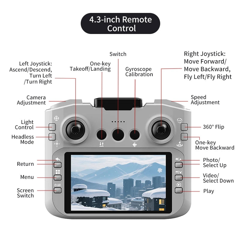 H137 PRO RC Drone 4K Professional HD Aerial 180° Dual Camera Photography Brushless Screen Remote Control Aircraft Quadcopter Toy