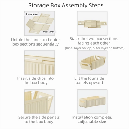 Plastic Expandable Storage Box Adjustable Stackable Retractable Storage Container Space Saving Large Capacity Drawer Storage Box