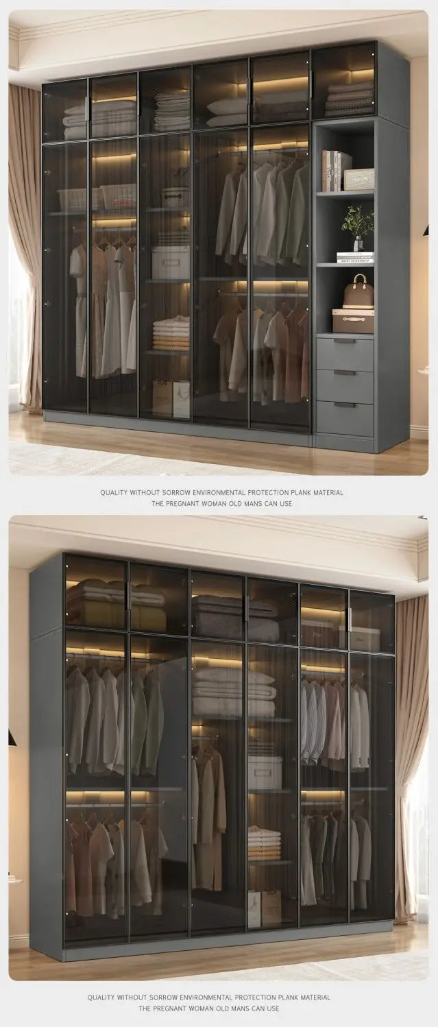 Aesthetic Black Dressing Wardrobe Display Waterproof Luxury Closet Wardrobe Storage Clothing Ropero Para Gurdar Ropa Furnitures