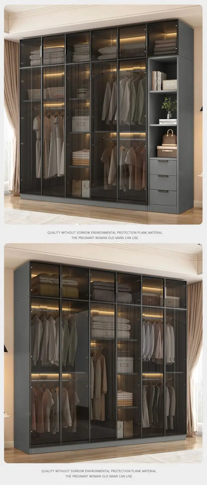 Aesthetic Black Dressing Wardrobe Display Waterproof Luxury Closet Wardrobe Storage Clothing Ropero Para Gurdar Ropa Furnitures