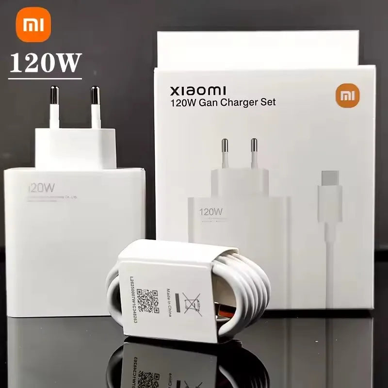 Chargeur Xiaomi 120 W d'origine, charge rapide turbo, adaptateur Hypercharge Gan pour Redmi Note 11, 12, 13, 14 Pro Plus 5G et Mi 14, 13, 13T (câble inclus)
