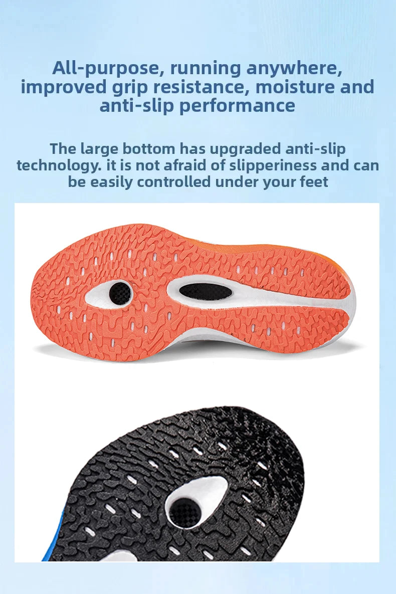 Unisex Carbon Board Running Shoes Professional Marathon Lightweight Bouncing Pad Breathable Ladies Stable Support Sports Shoes