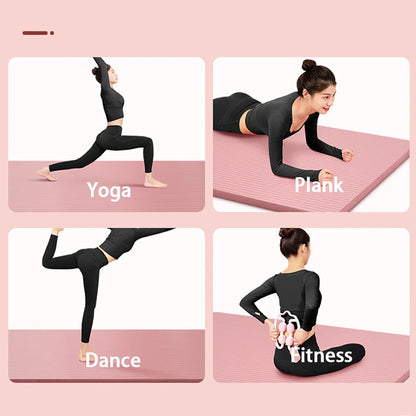 Tapis de yoga de 8 mm, adapté aux débutants, plus long et plus épais pour une meilleure stabilité lors des exercices, tapis de yoga antidérapant pour le fitness à domicile.