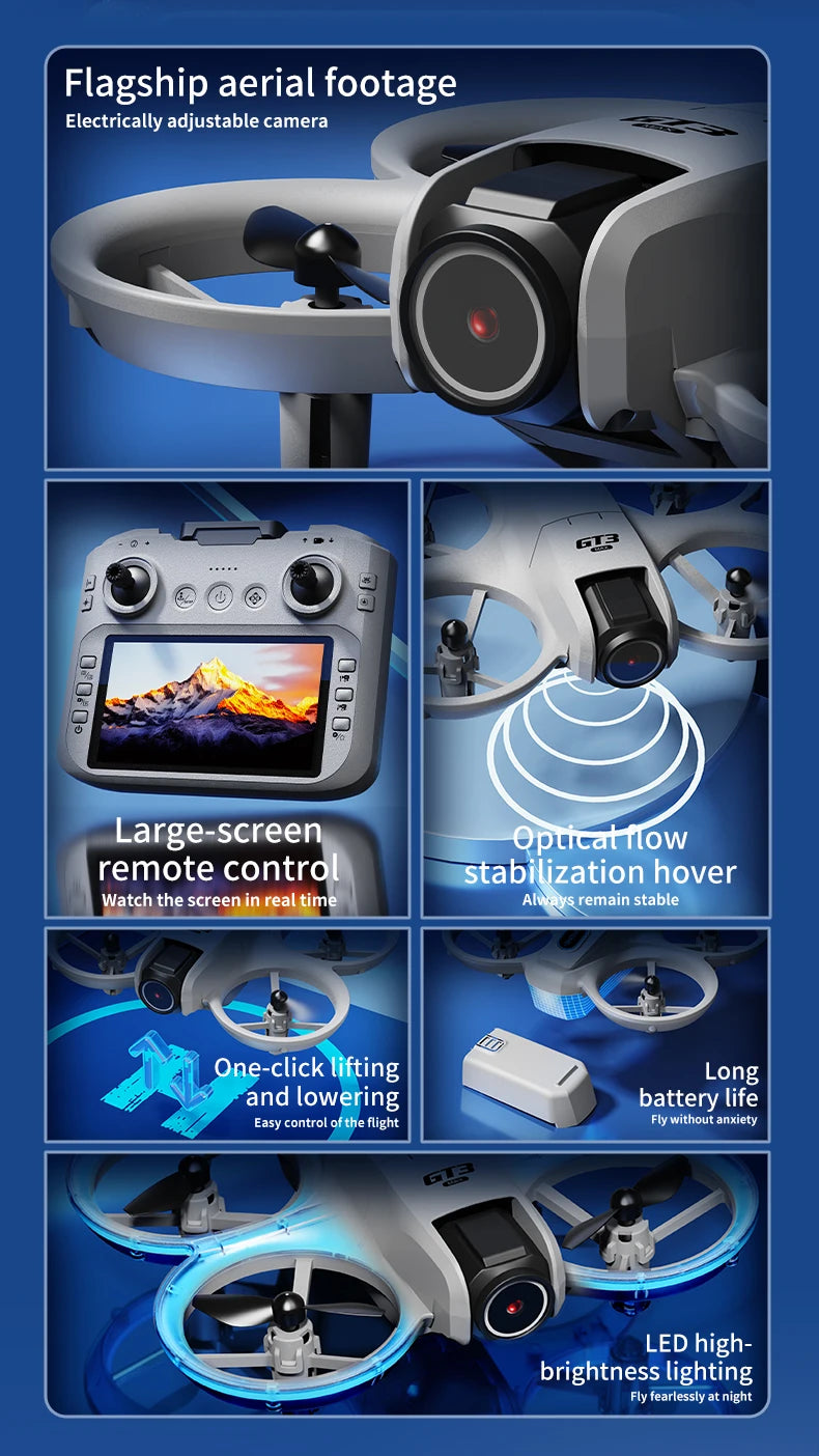 NEW Original GT3 Max Mini Drone 8K GPS Professional HD Aerial Photography Remote Control Aircraft HD Dual Camera Quadcopter Toy