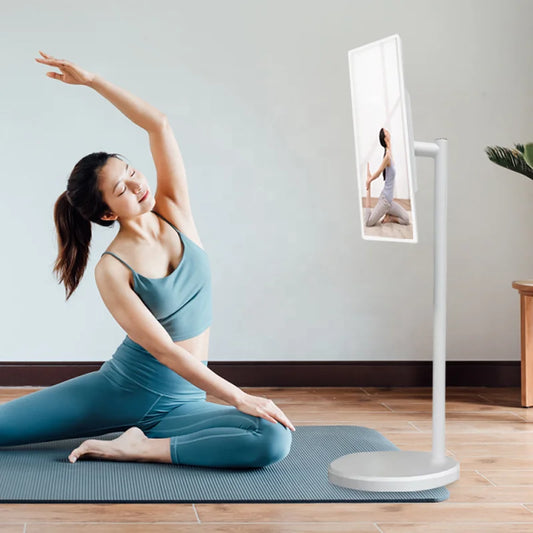 Téléviseur portable sans fil avec écran tactile 21,5 pouces, rechargeable et rotatif à 360°.