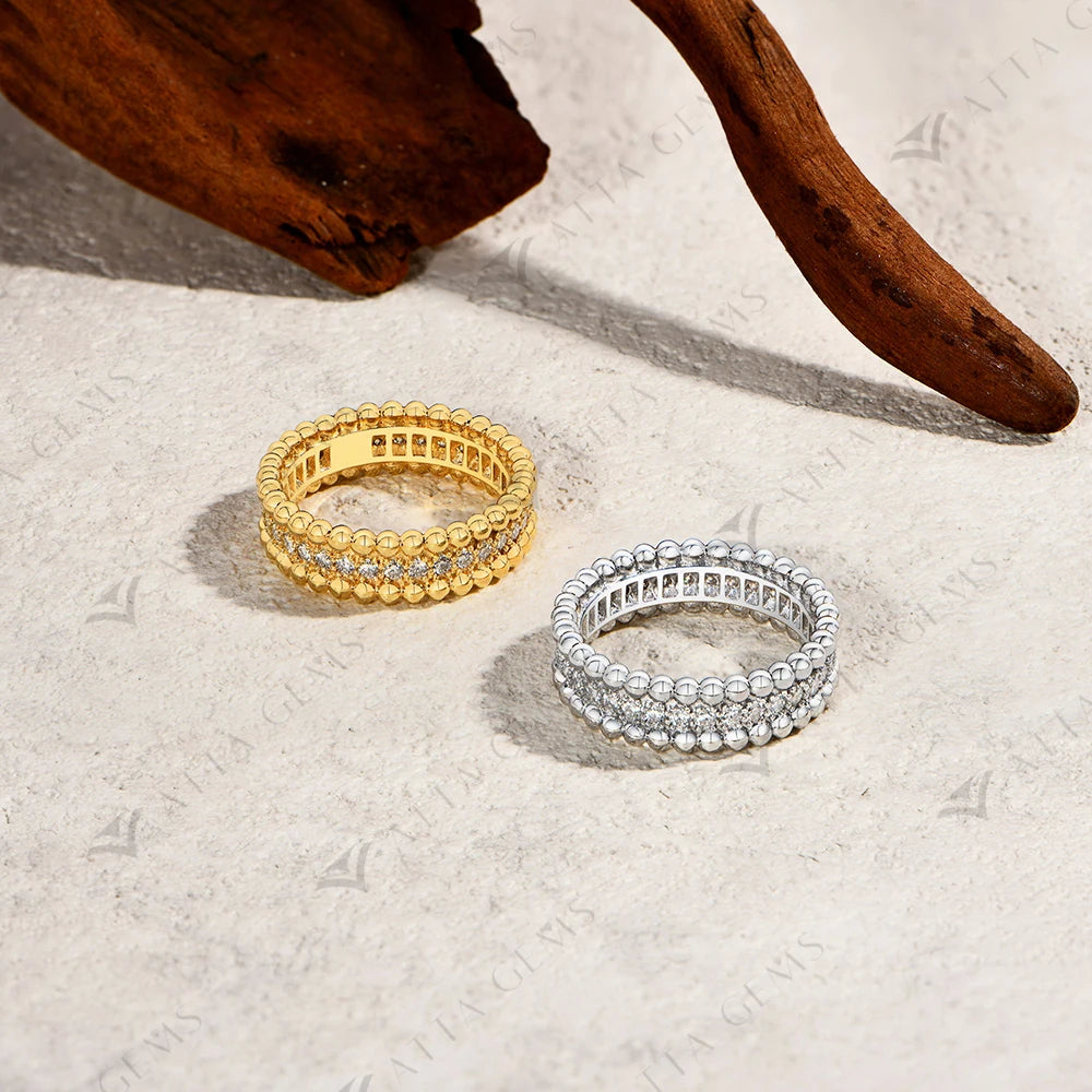 ATTAGEMS New Trends Moissanite Eternal Rings for Women S925 Sterling Silver D VVS1 Diamond Elegant Engagement Bands Fine Jewelry