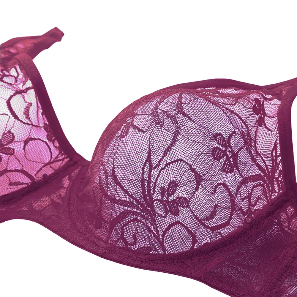 Bras For Womens Black Lace Sheer Bralette Bra Underwired Underwear Floral Homosexual Sexy Lingerie Brassiere A B C D DD Cup