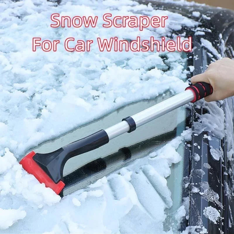 Grattoir à glace extensible en aluminium, brosse à neige pour pare-brise de voiture, pelle à neige télescopique extra-longue
