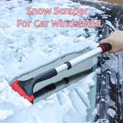 Grattoir à glace extensible en aluminium, brosse à neige pour pare-brise de voiture, pelle à neige télescopique extra-longue