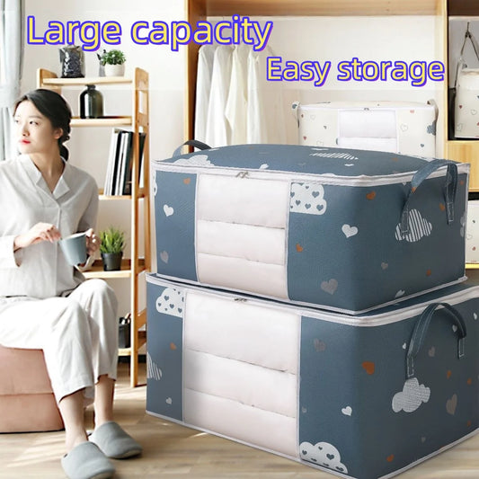 Sac de rangement multi-usages grande capacité avec poignées, en tissu non tissé anti-poussière, résistant à l'humidité et inodore