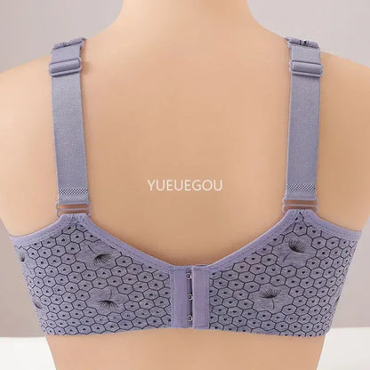 Plus Size Push Up Bra for Women - Adjustable Straps Lace Trim, Full Coverage Comfortable Support Underwire Bra for Big Bust