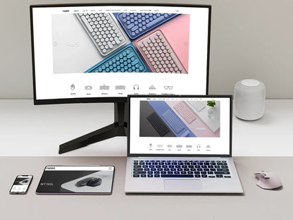 Rapoo MT760 Rechargeable Multi-mode Wireless Mouse Ergonomic 3200 DPI Easy-Switch Up to 4 Devices Bluetooth Mouse Office Mice