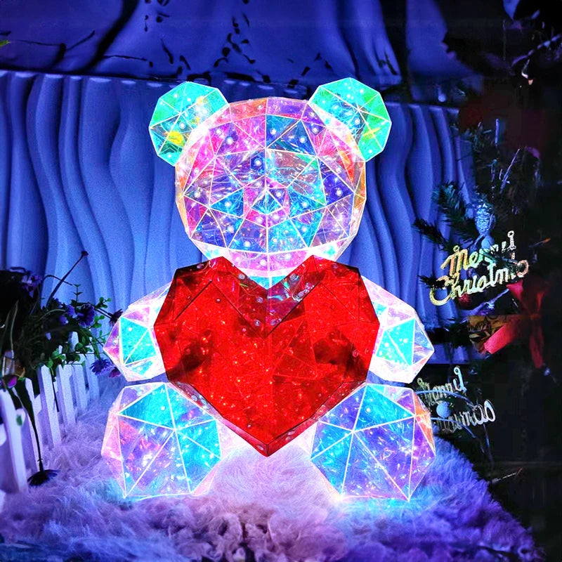 Glowing Bear 30CM Magic Luminous Bear with Bag Valentine's Day Gift Home Livingroom Desktop Decor Girl Grilfriend Creative Gift