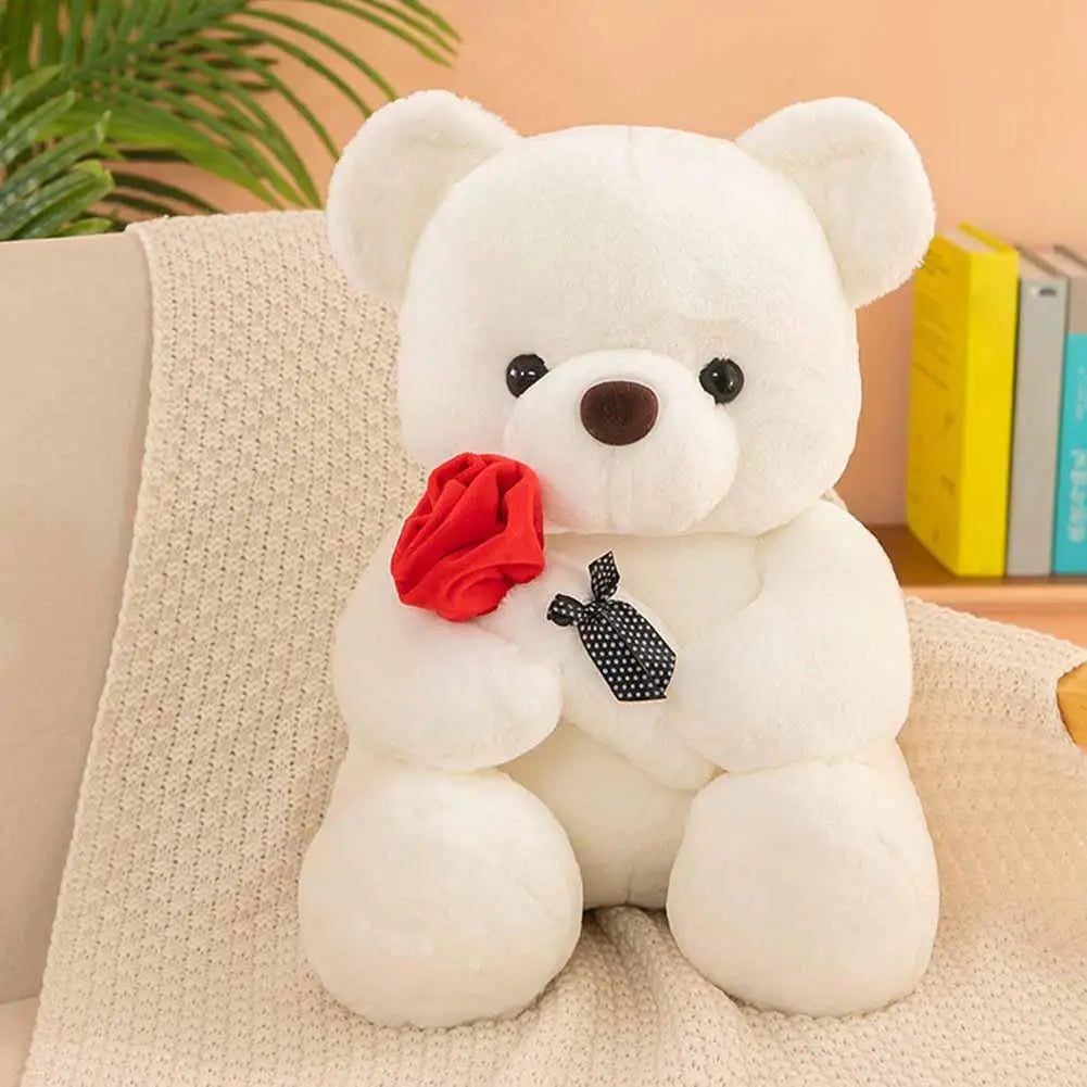25cm Kawaii for Valentines Day Gift Teddy Bears Stuffed Animal Rose Bear Doll Valentine's Day Gift for Girlfriend