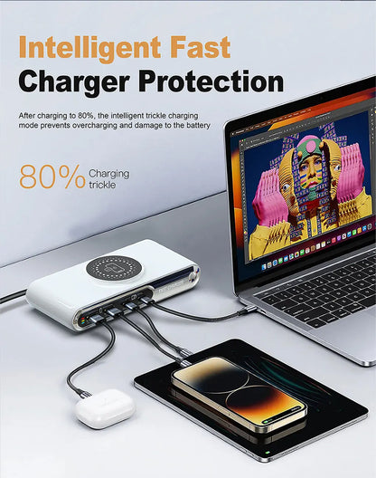 New 72W Multifunction Charger Wireless Charger 4-Port PD+QC USB Type-C Quick Charger Home Travel Office Convenient For Phone