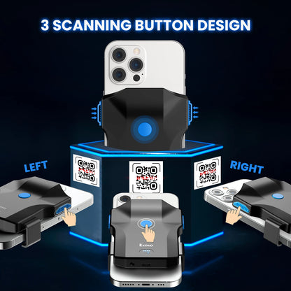 Lecteur de codes-barres Bluetooth Eyoyo EY-032 à clip arrière, lecteur de codes-barres 1D et 2D avec numérisation d'images pour bibliothèques, entrepôts et gestion des stocks UPC