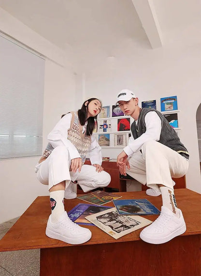 Xtep Skateboarding Shoes Non-Slip Wear-Resistant Casual White Couple Skate Sneakers Male Female Luxury Brand Shoes 881219319851