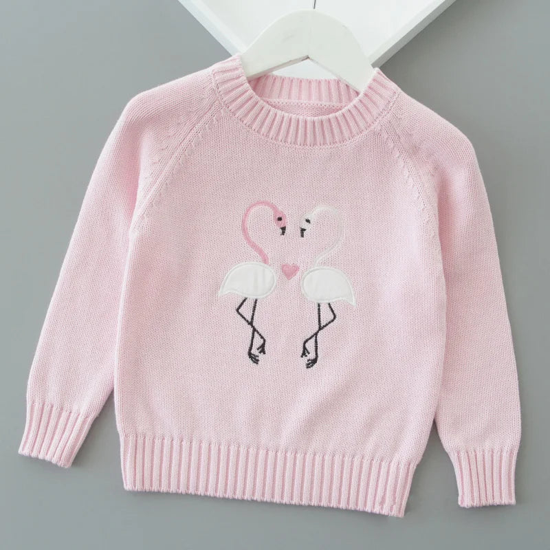 Pull d'automne-hiver pour filles, motif mignon amoureux, pull tricoté en polaire épaisse et chaude