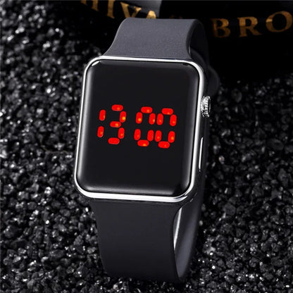 Fashion Digital Watches For Men Women Simple Square Sports LED Wristwatches Silicone Strap Casual Electronic Clock Reloj Hombre