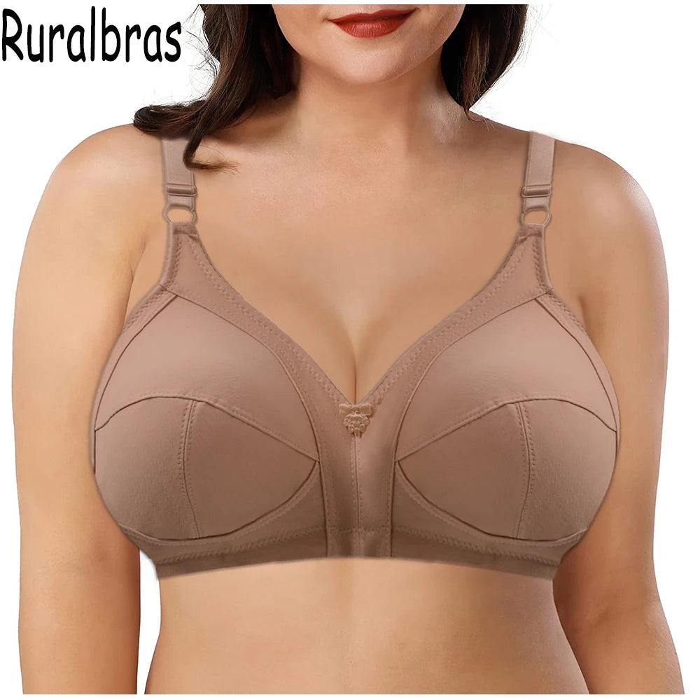 Ruralbras Sexy Full Cup C D E F G Bras For Women Push Up Seamless Comfortable Cotton Lingerie TOP Big Bust 36-52 Lace Undearwear