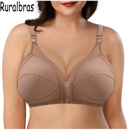 Ruralbras Sexy Full Cup C D E F G Bras For Women Push Up Seamless Comfortable Cotton Lingerie TOP Big Bust 36-52 Lace Undearwear