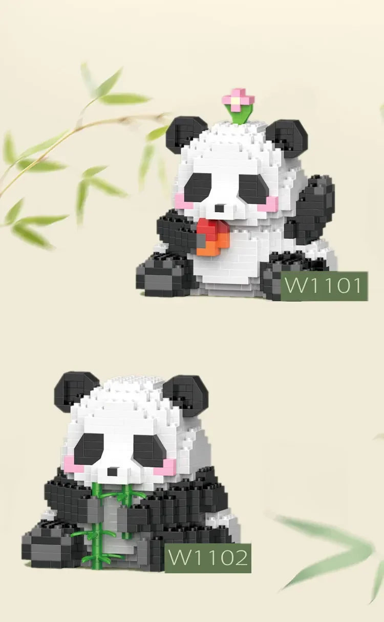 Blocs de construction Panda mignon et miniature à assembler soi-même, style chinois, jouet éducatif pour enfants.