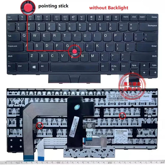 New US Keyboard for IBM Lenovo T470 T480 A475 A485 Laptop Keyboard Backlight