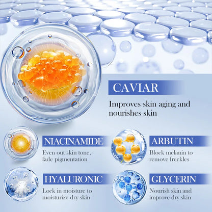 5pcs SADOER Caviar Hyaluronic Acid Moisturizing Facial Masks Brightening Firming Hydrating Face Mask Facial Skin Care Products